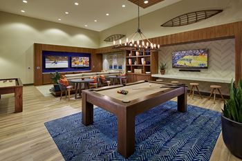 Resident lounge with kitchen, billiards, gaming & more